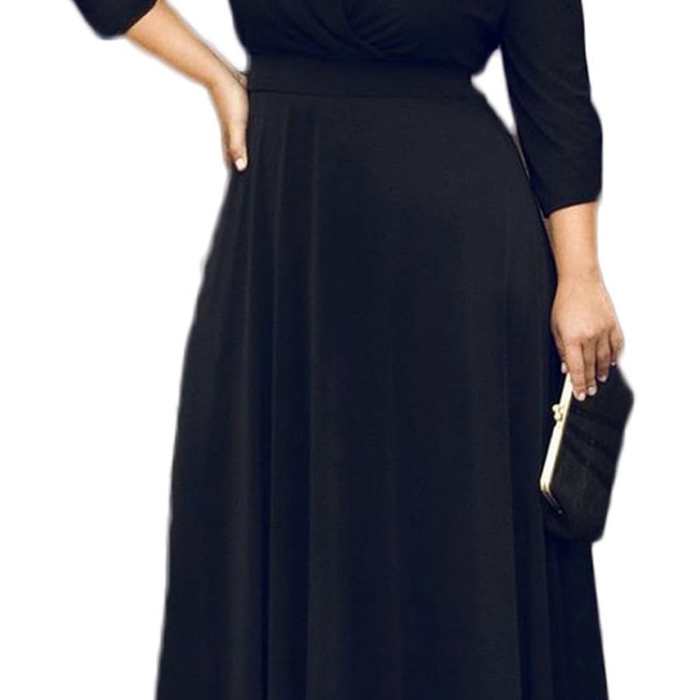 Chic Black Long Sleeve Maxi Dress